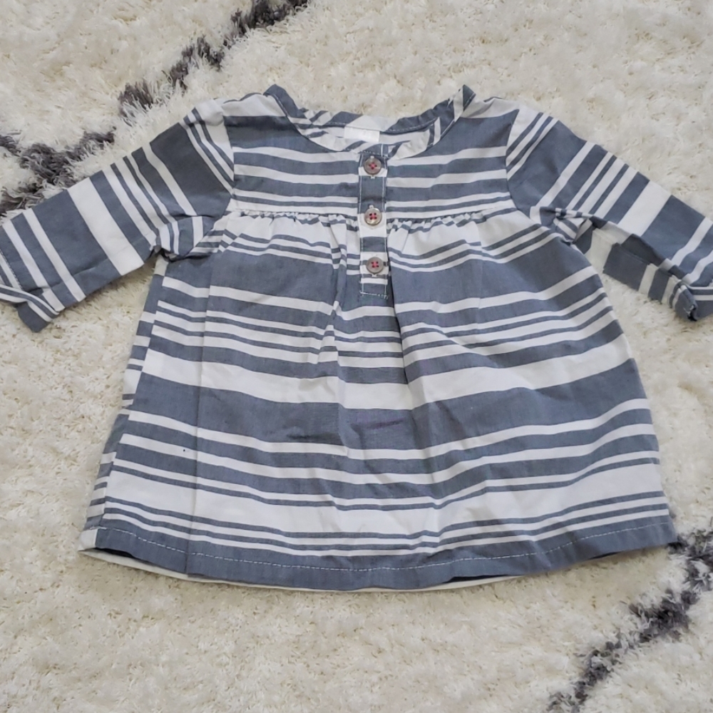 Striped gray and white long sleeve
